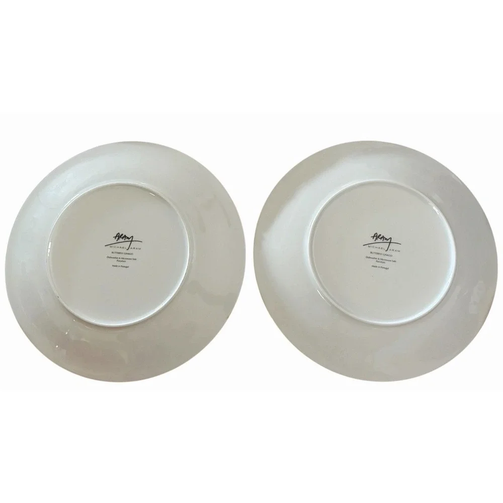2 Michael Aram Butterfly Ginkgo Dinner Plates Across